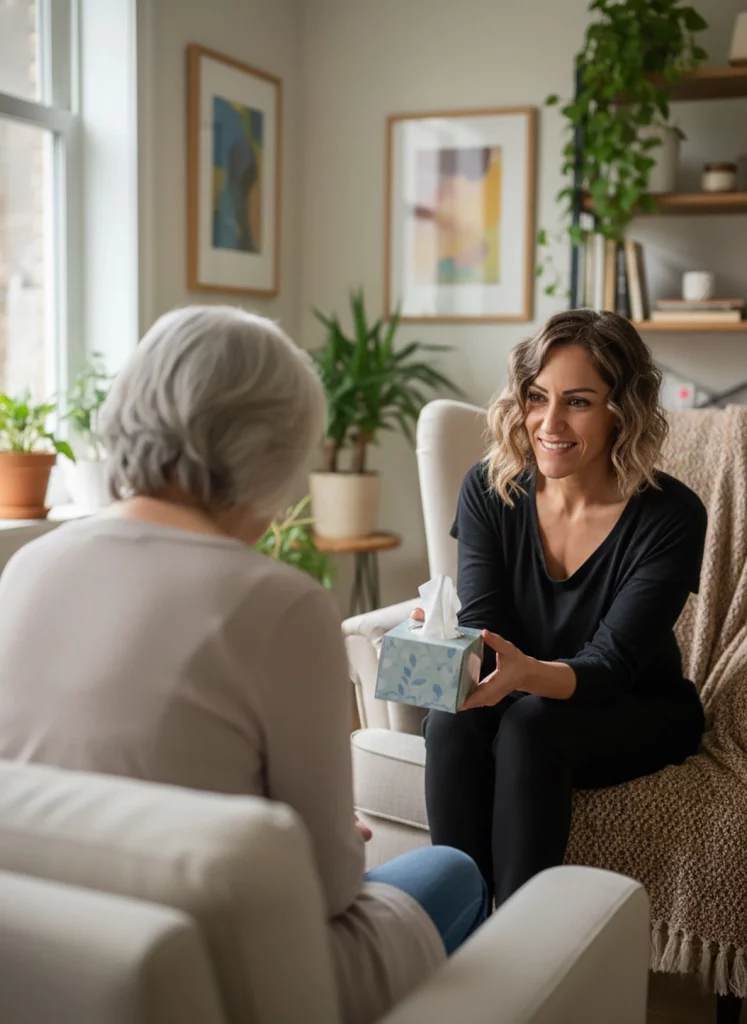 Psychologische Unterstützung bei Tod eines Angehörigen.