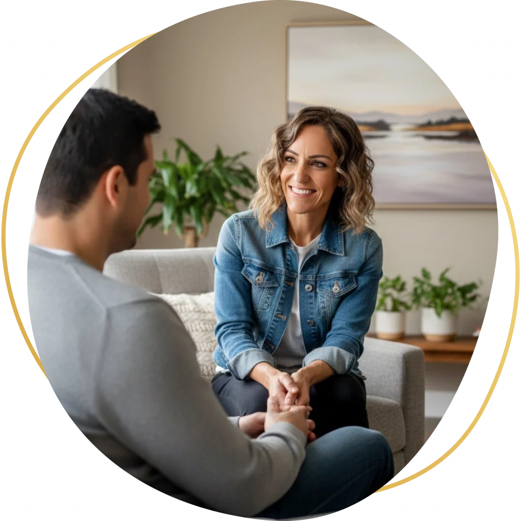 Psychologische Beraterin im Einzelsetting.