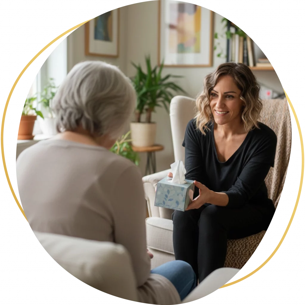 Psychologische Unterstützung bei Tod eines Angehörigen.